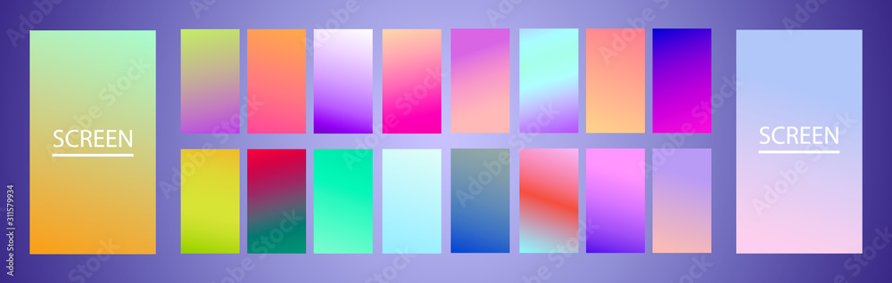 Colorful vector blurred gradient textures. Background for Social media post, wallpaper, mobile app, screen 