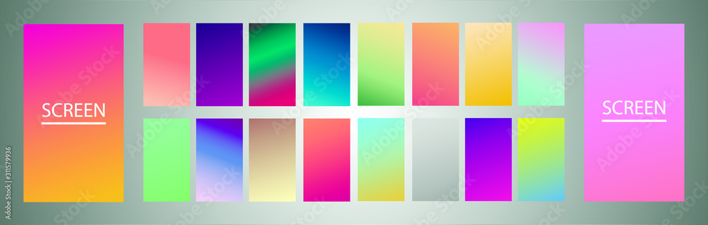 Colorful vector blurred gradient textures. Background for Social media post, wallpaper, mobile app, screen 