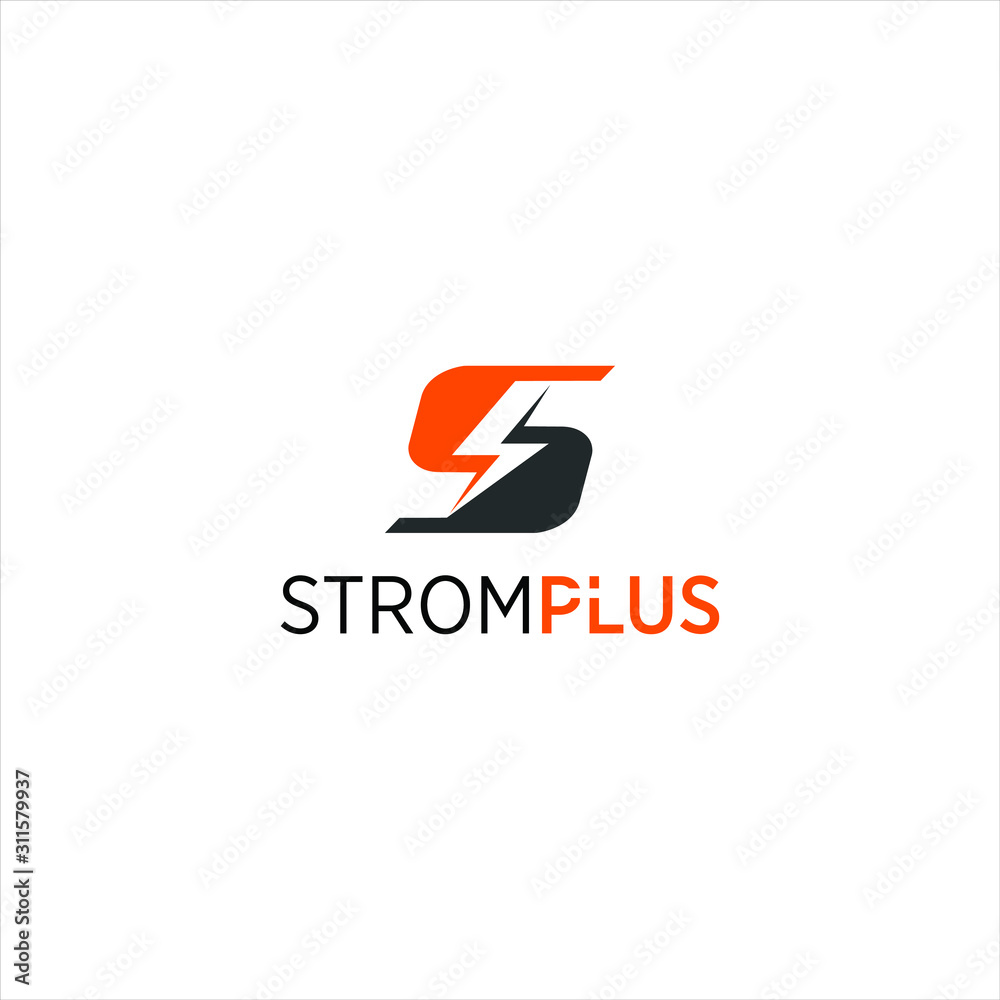 simple S letter vector in orange and flash negative space for the logo design template and the electrical installation icon simple S letter vector in orange and flash negative space for the logo design template and the electrical installation icon