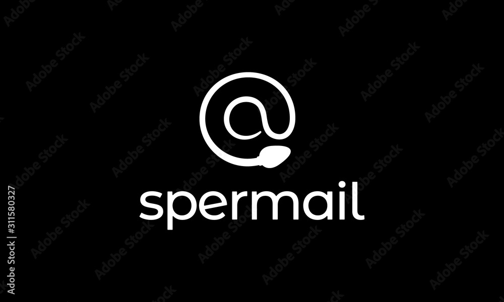 sperm with email logo design concept