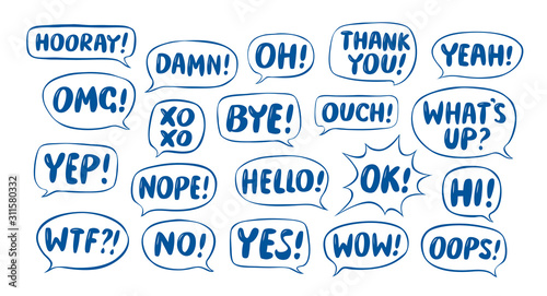 Message, dialog character set. Communication vector illustration