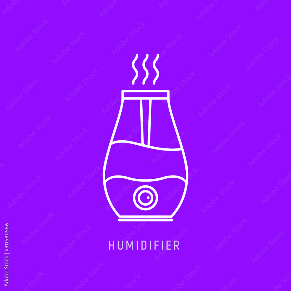 Humidifier air diffuser icon. Purifier microclimate ultrasonic home flat  icon, healthy humidity Stock Vector | Adobe Stock