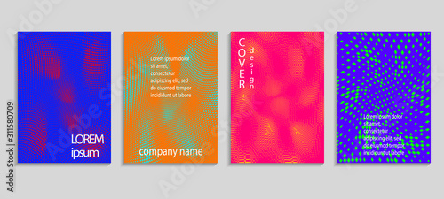 Minimal abstract vector halftone cover design template. Future geometric gradient background. Vector templates for placards, banners, flyers, presentations and reports