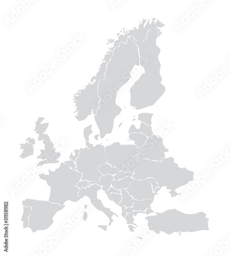European map vector illustration. Germany, Italy, france, Spain, european union