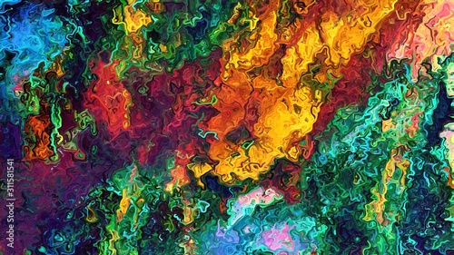 Bright background with abstract multicolor galaxy. Pattern with blue, purple, orange, pink, yellow and violet colors. Print for phone case, pillow, package, textile/fabric, wrapping and gift paper.