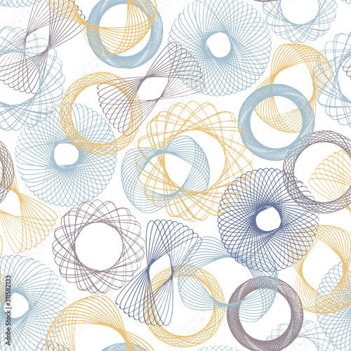 Seamless geometric spirograph patterns. Vector illustration. photo