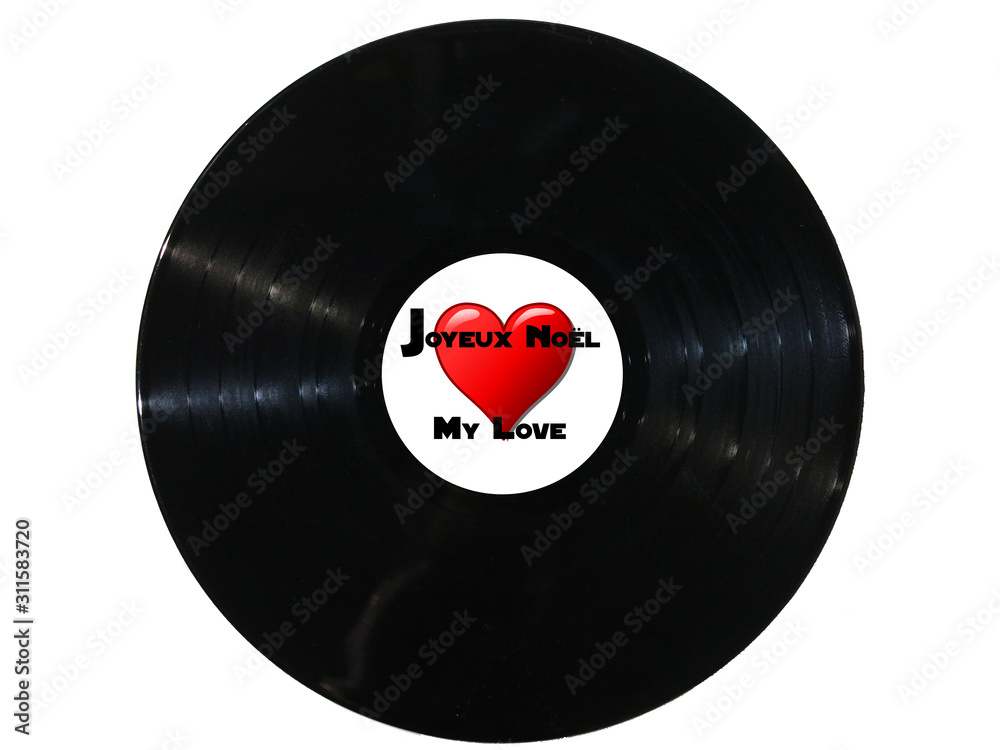 Joyeux Noël - Disque Vinyle - My Love foto de Stock | Adobe Stock