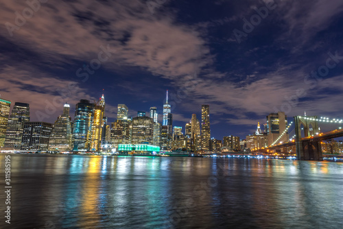 Lower Manhattan by night, NYC