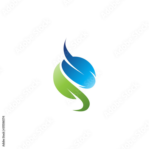 Free Download water drop leaf sprout logo vector icon - GFXLoad