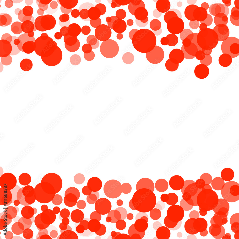Frame of falling red circles. Vector illustration. Frame of falling red circles. Vector illustration.