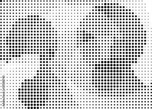 Abstract halftone dotted background. Monochrome grunge pattern with dot and circles. Vector modern pop art texture for posters, sites, business cards, cover, postcards, labels, stickers layout.