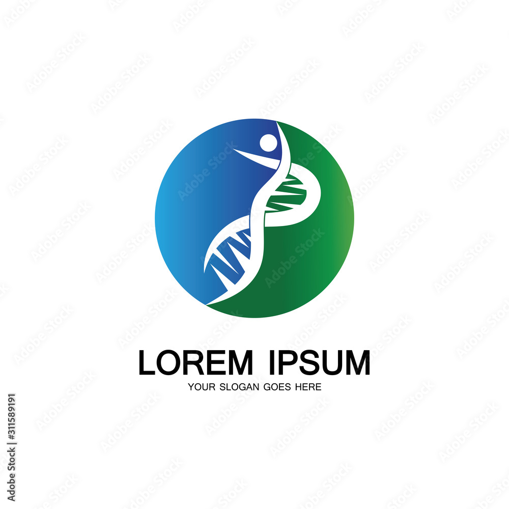 Fototapeta premium Human DNA logo icon design-vector