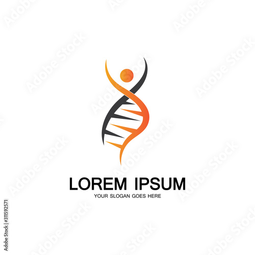Human DNA logo icon design-vector