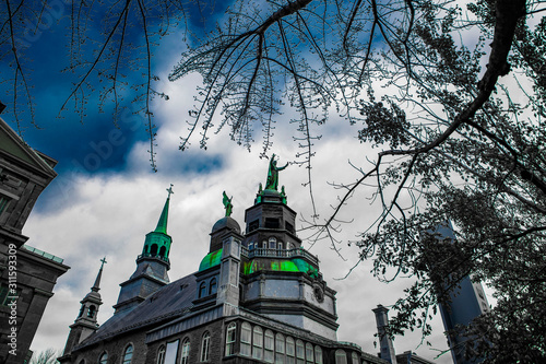 Billede på lærred A historic building of the old port in Montreal Canada
