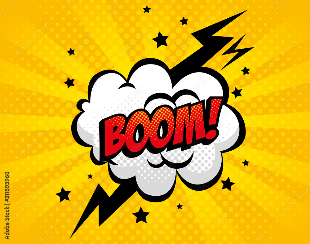 Fototapeta explosion boom pop art style icon vector illustration design