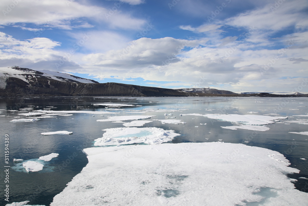 Arctic sea ice around Spitsbergen, Svalbard