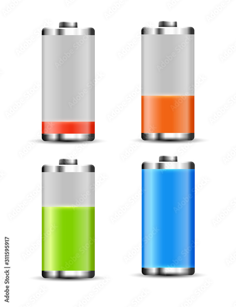 Battery charge design. Full charge energy for mobile phone. Accumulator indicator vector icon of power level Battery charge design. Full charge energy for mobile phone. Accumulator indicator vector icon of power level