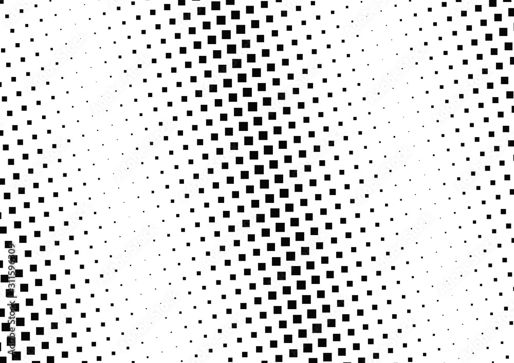 Abstract halftone dotted background. Monochrome pattern with square.  Vector modern pop art texture for posters, sites, cover, business cards, postcards, grunge art, labels layout, stickers.