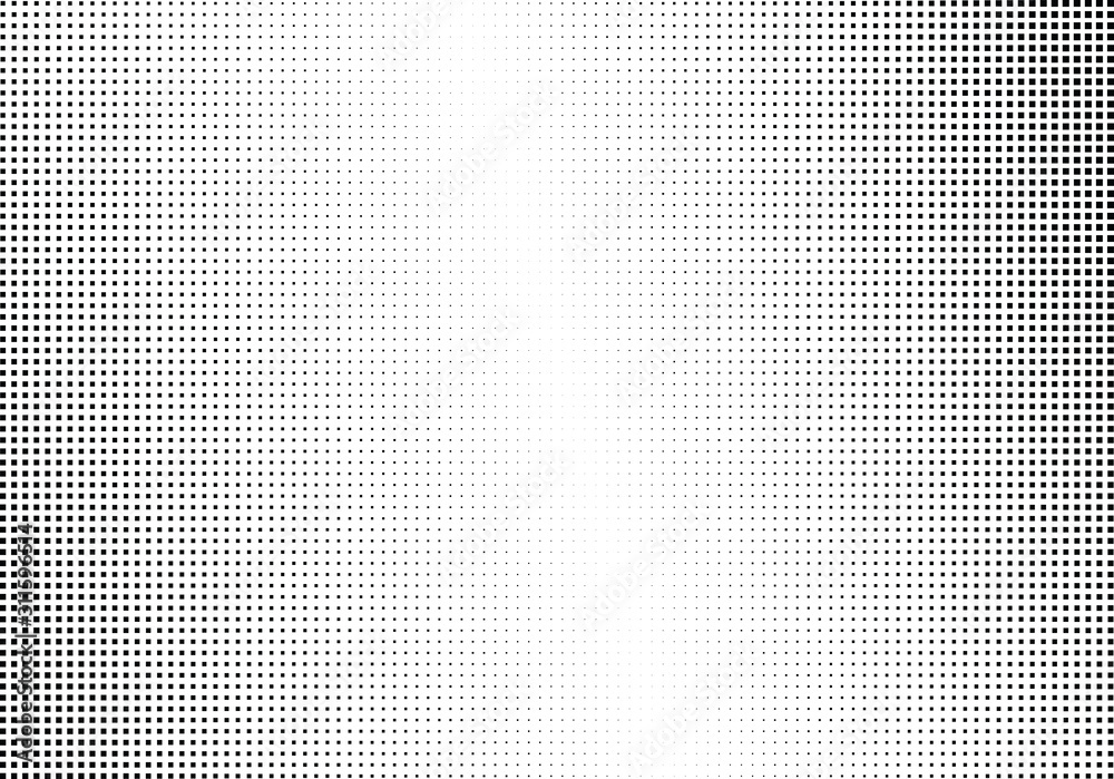 Abstract halftone dotted background. Monochrome pattern with square.  Vector modern pop art texture for posters, sites, cover, business cards, postcards, art design, labels and stickers.