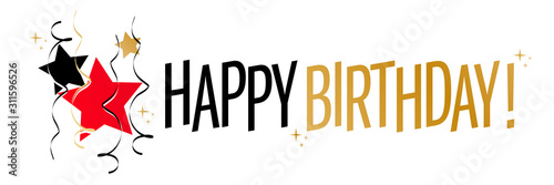 Photography Happy birthday on white banner