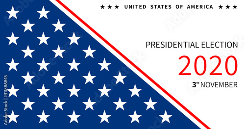 Presidental election 2020 banner with USA symbols. 