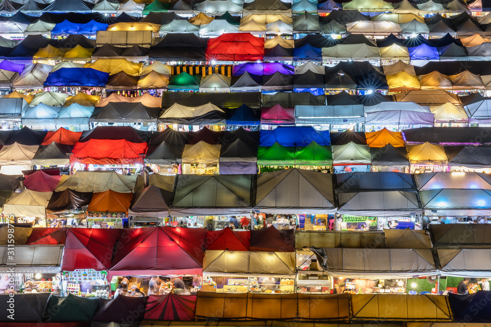 Food Stalls at the Ratchada Night Market in Bangkok