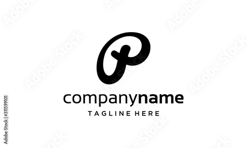 illustration logo from letter P logo design concept