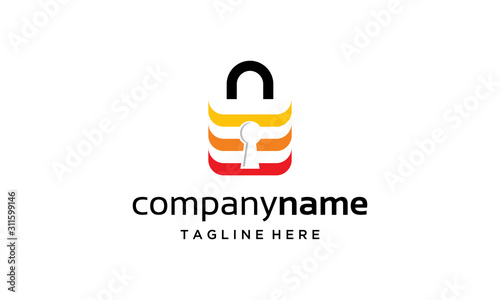 Schilderij op canvas illustration logo from padlock vector logo design concept