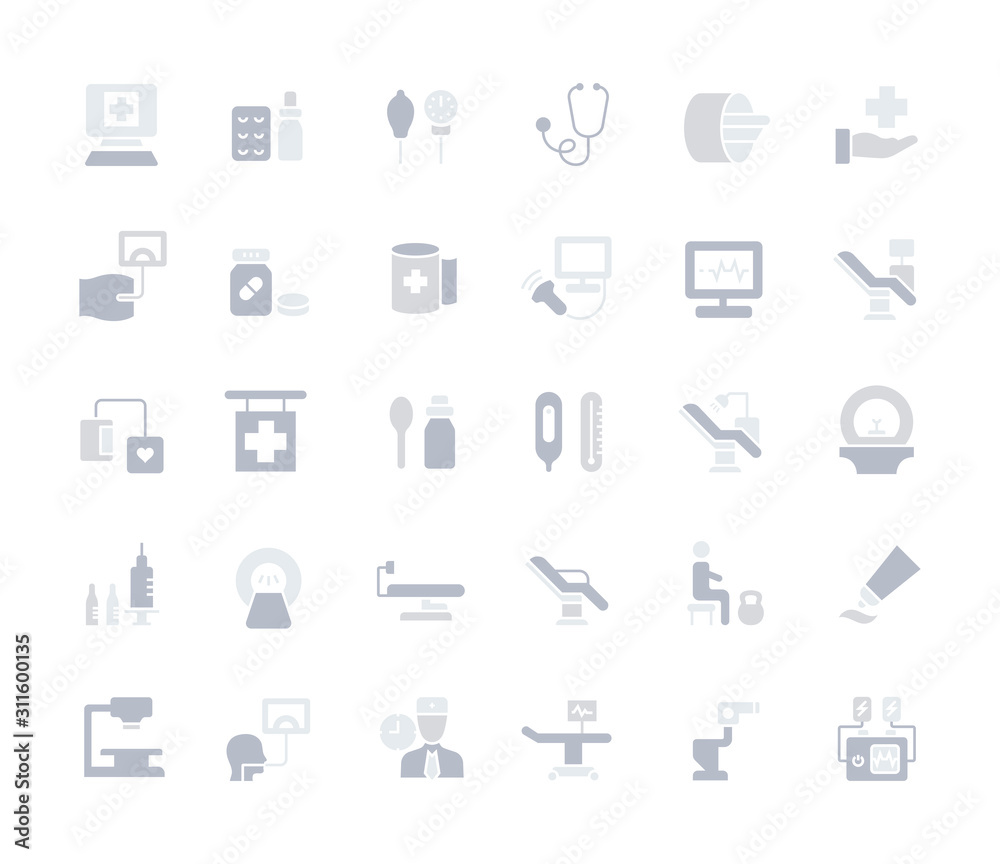 Set of Simple Icons of Therapy Set of Simple Icons of Therapy