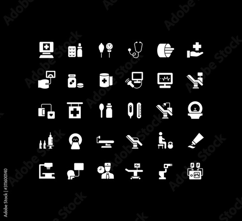 Set of Simple Icons of Therapy
