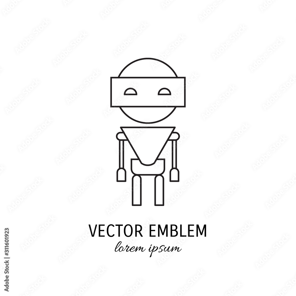 Vector Robot Logo Template Design line art Vector Robot Logo Template Design line art
