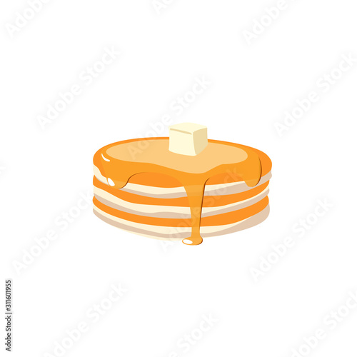 Stack of pancakes Hand drawn vector illustration.