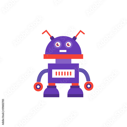 Vector Robot Logo Template Design flat style