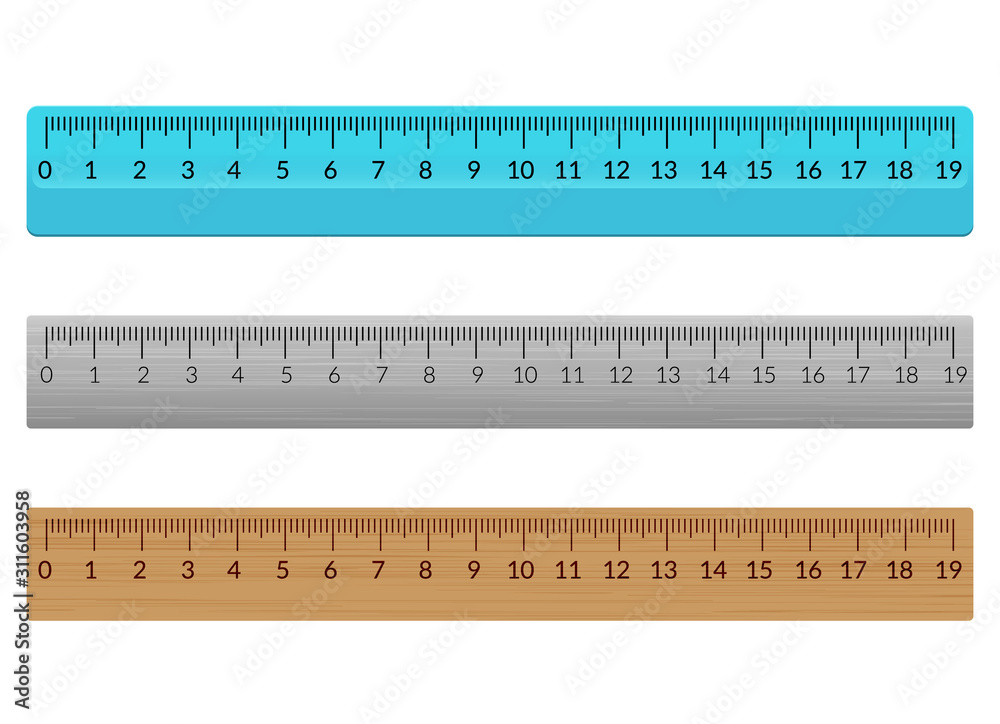 Gewoon Afgekeurd Interesseren Ruler school flat centimeter. Scale inch rule millimeter plastic wooden  isolated illustration Stock Vector | Adobe Stock