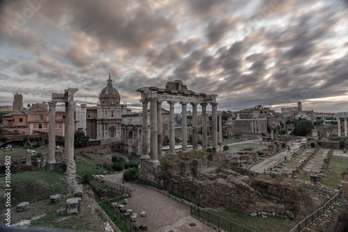 Roman Forum and ancient ruins in Rome, Italy