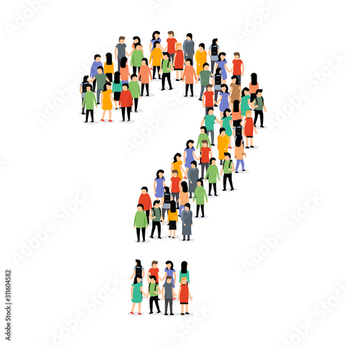 People group question shape crowd. People question silhouette person