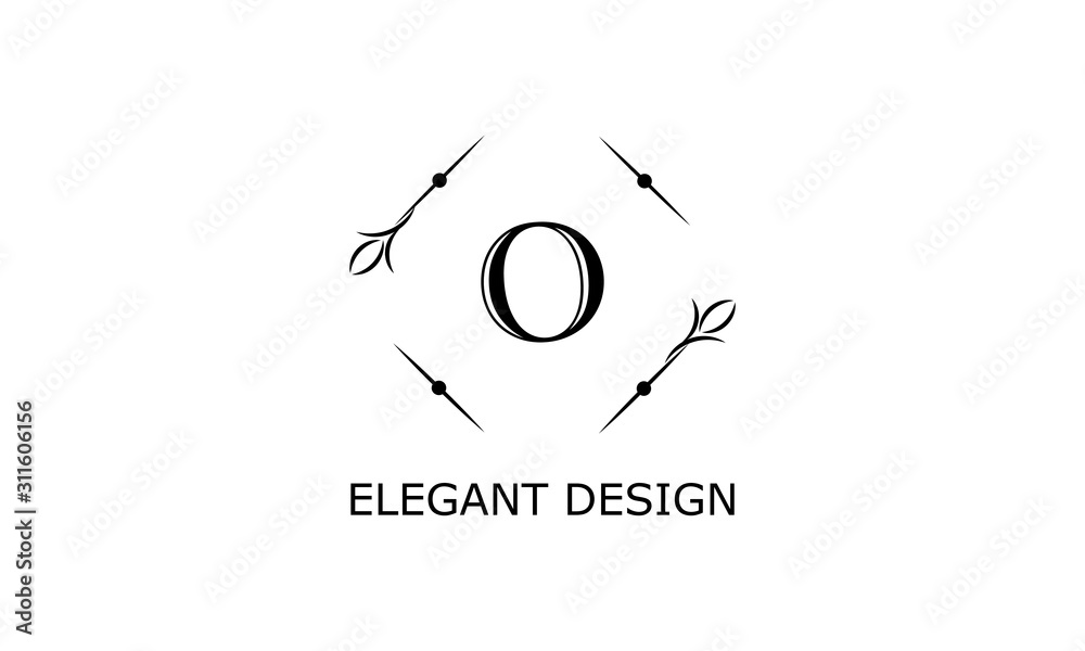 Elegant monogram design on a white background. Floral logo. Elegant monogram design on a white background. Floral logo.