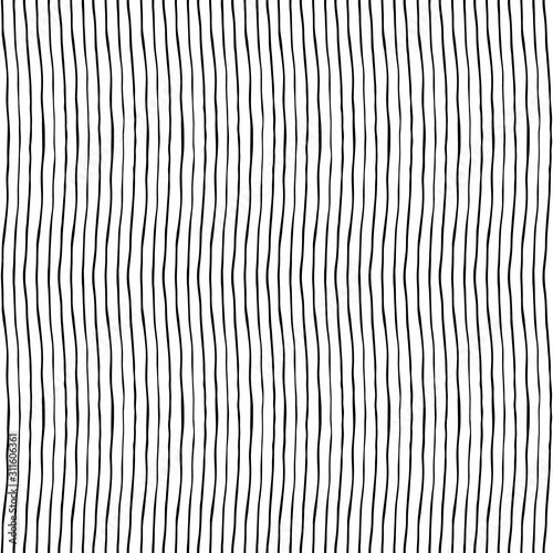Seamless pattern with thin stripes made by hand with ink and brush. Isolated on white backgorund. Repeatable minimalistic pattern. Use it for backdrop, wrapping paper, textile design.