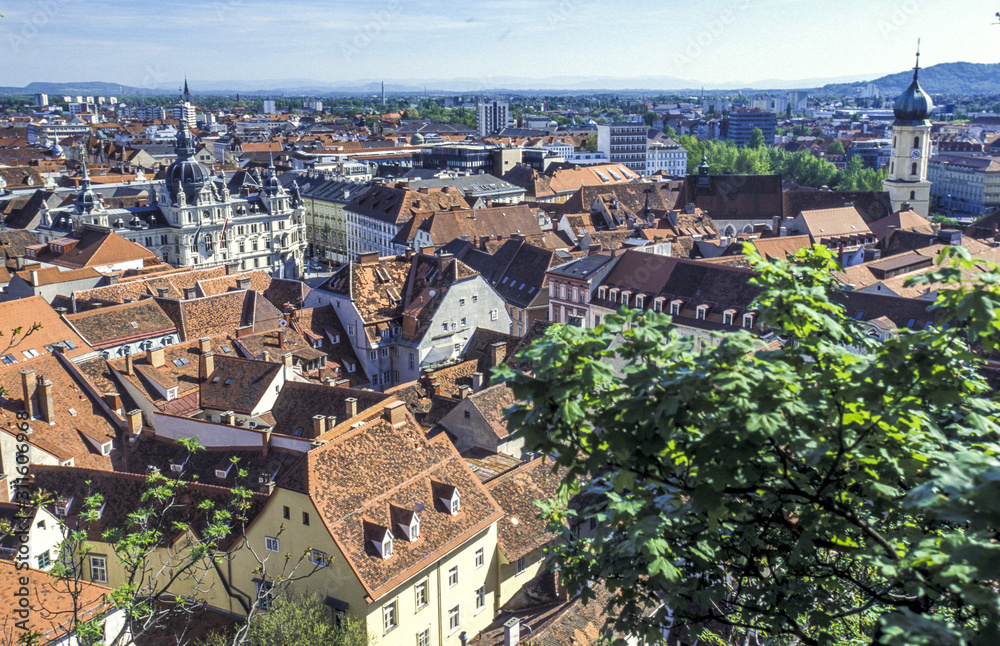 Graz, Blick auf Graz, Hauptplatz mit Rathaus, Österreich, Steie