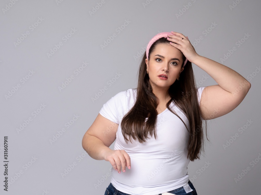 Plus Size Model With Headache Plus Size Model With Headache