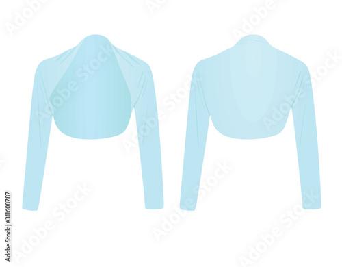 Woman blue bolero. vector illustration