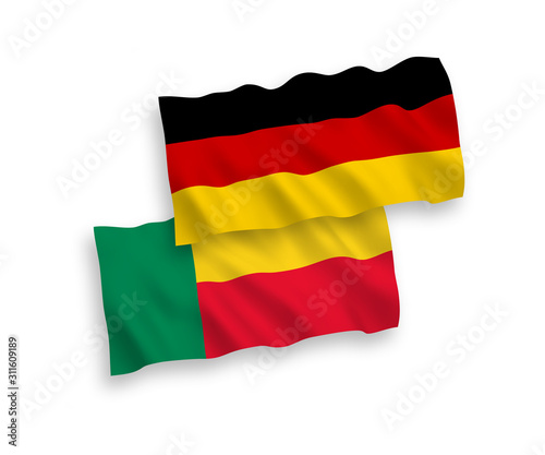 Flags of Benin and Germany on a white background