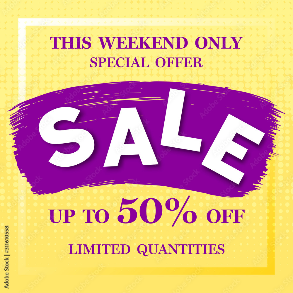 Obraz premium Sale banner template design. Big sale special offer. End of season special offer banner. Flash discount template promotion design. Vector illustration. Business label percent vector illustration.