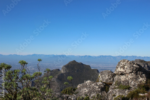 view of afrrican mountains from table mountain