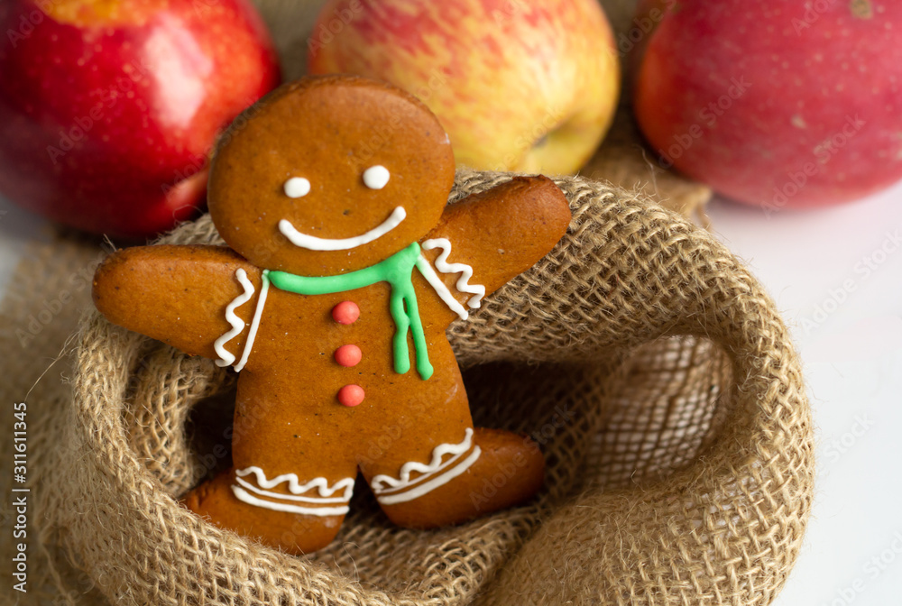 gingerbread man on white background