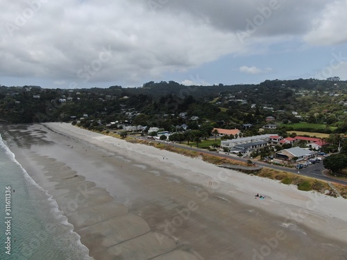 Waiheke Island, Auckland / New Zealand - December 24, 2019: The paradise island Waiheke with its stunning beaches, coastlines, hill terrains and vineyards photo