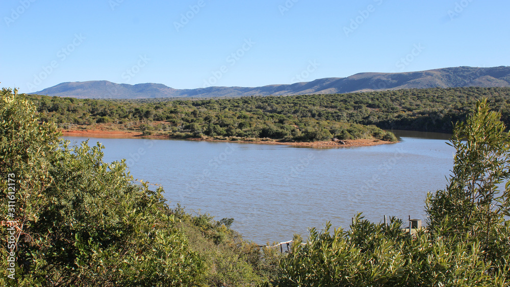 lake in south africa game reserve