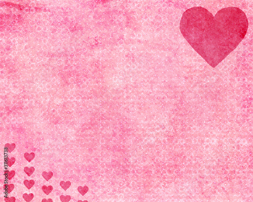 Dotted Abstract Pink Background Illustration with Hearts