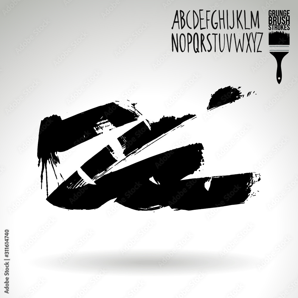 Black brush stroke and texture. Grunge vector abstract hand - painted element. Underline and border design. Black brush stroke and texture. Grunge vector abstract hand - painted element. Underline and border design.