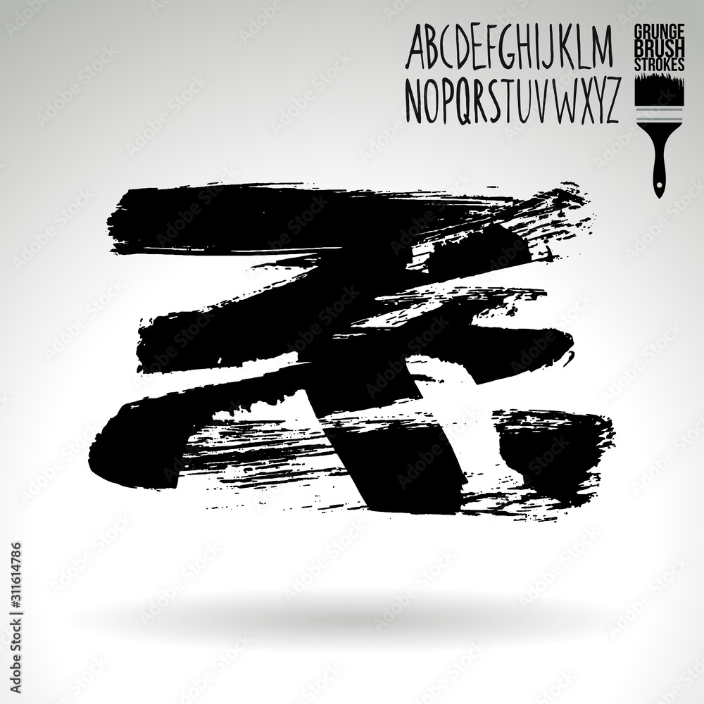 Black brush stroke and texture. Grunge vector abstract hand - painted element. Underline and border design. Black brush stroke and texture. Grunge vector abstract hand - painted element. Underline and border design.